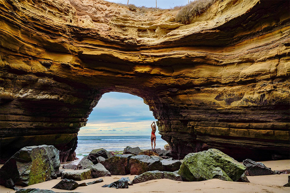 Beautiful Cave At Sunset