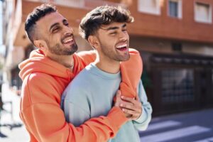 happy and smiling couple