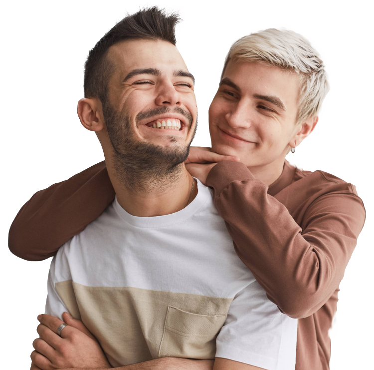 gay couple smiling