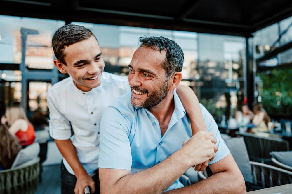 male friends smiling