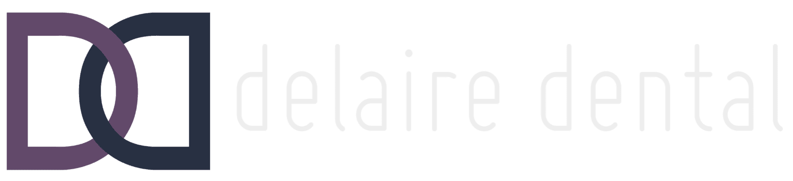 Delaire Dental Logo - white