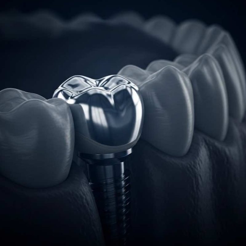 Xray of teeth with implant