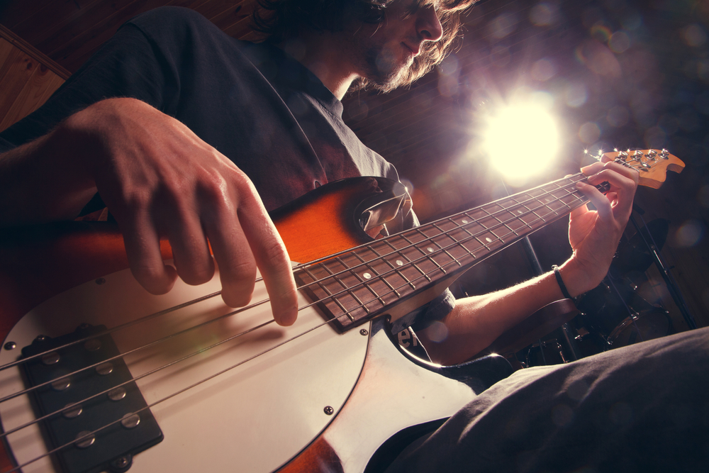 Rock star with a guitar