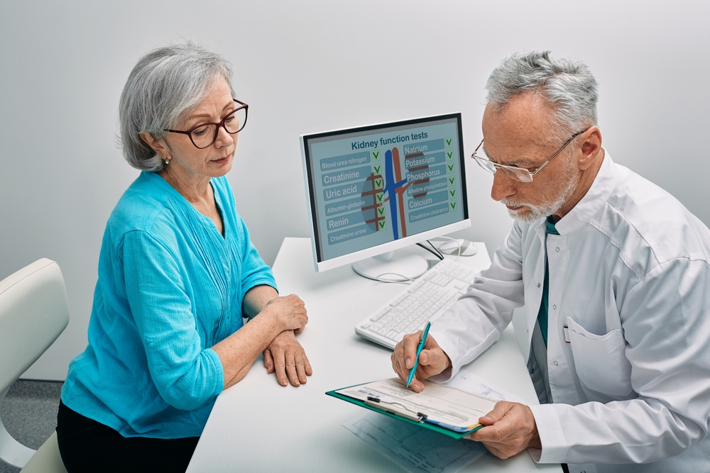 Senior woman during a consultation with a urologist about kidney disease and treatment