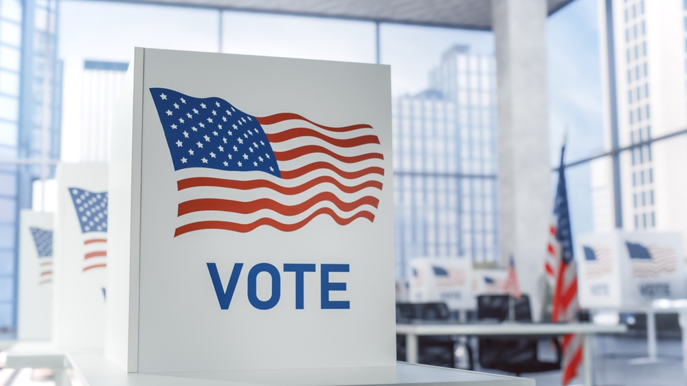 Elections Day In Big City Concept.