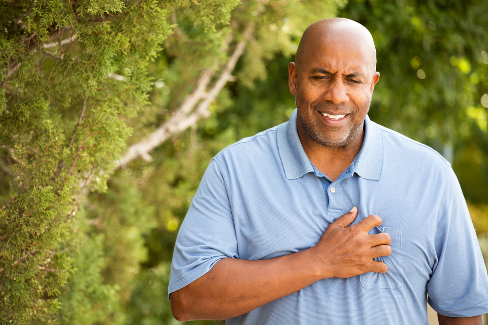 Man having a heart attack.