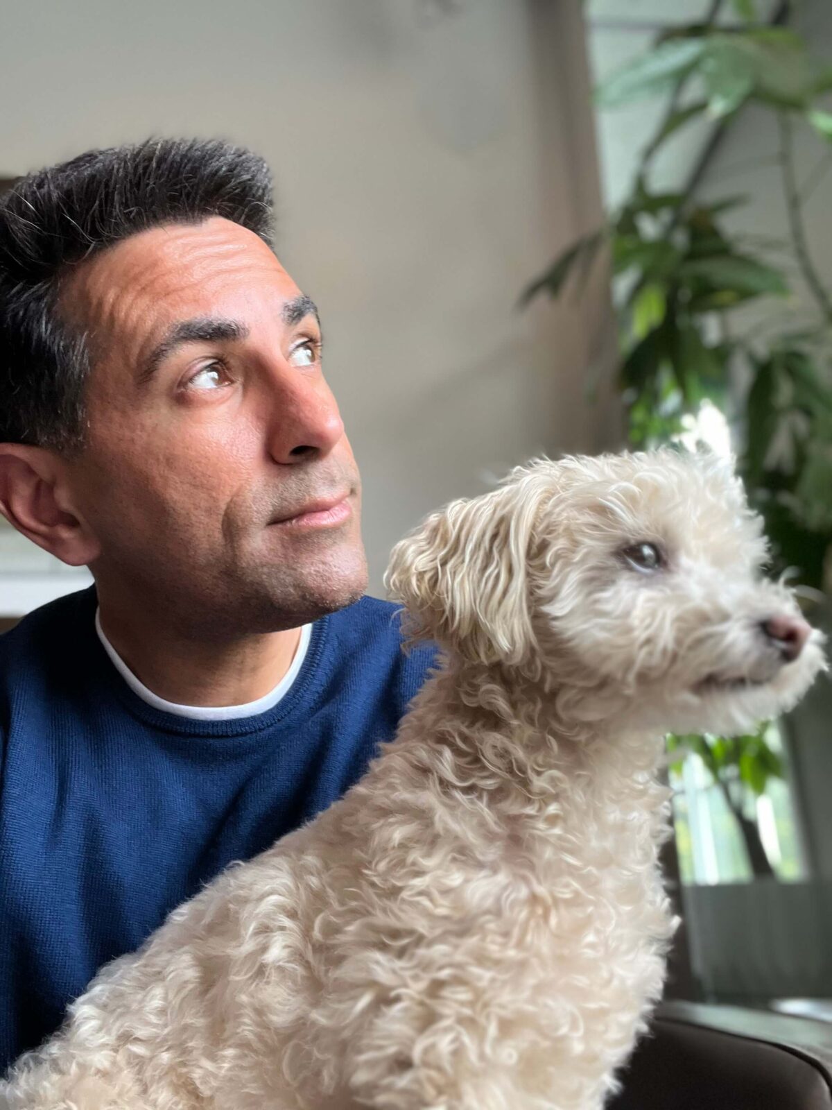 Dr. Mitesh with his poodle