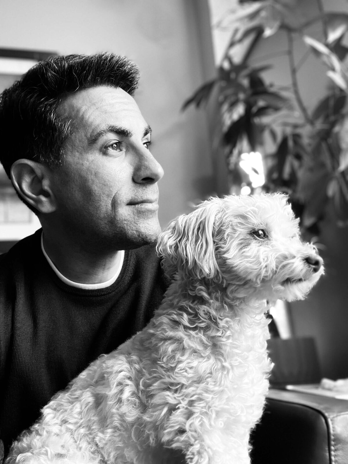 Dr. Mitesh with his poodle