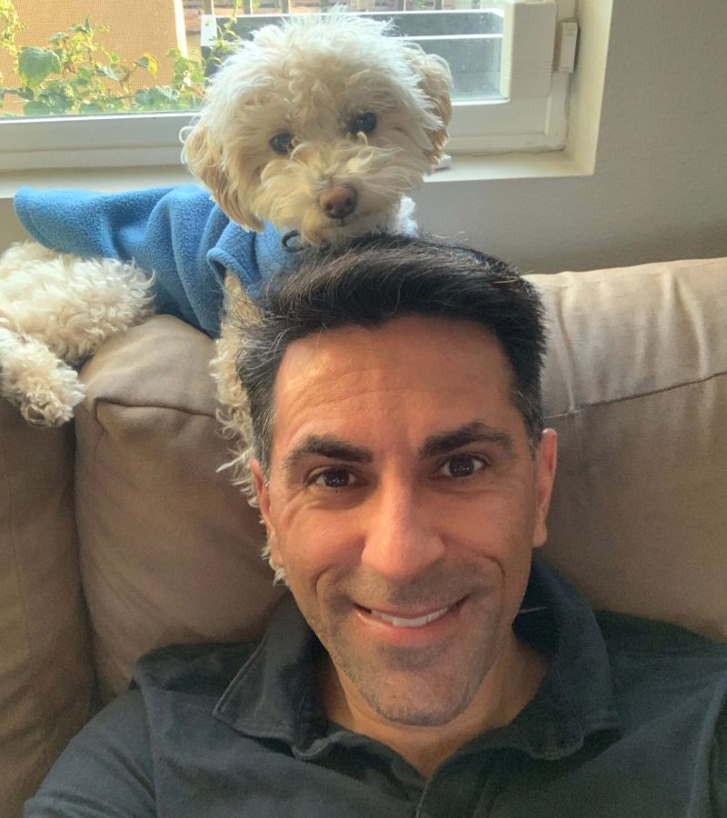 Dr. Mitesh with his poodle