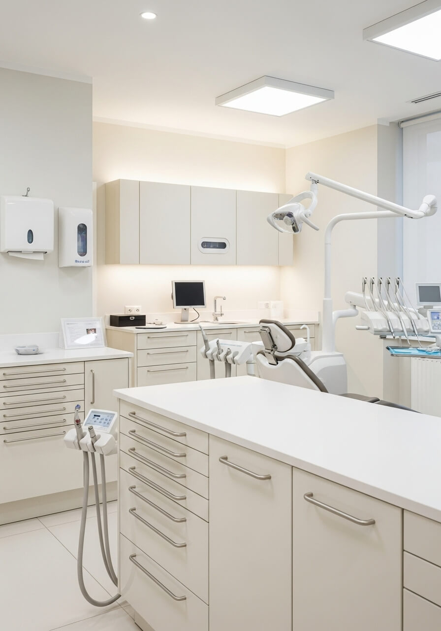 Dental equipment in dentist office