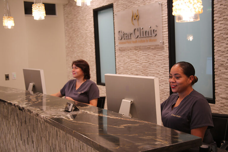 Star Clinic staff at reception desk