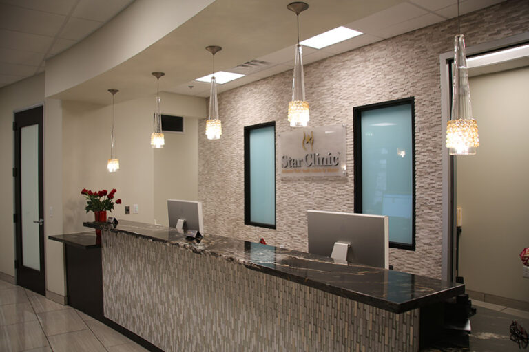 Star Clinic's office reception desk