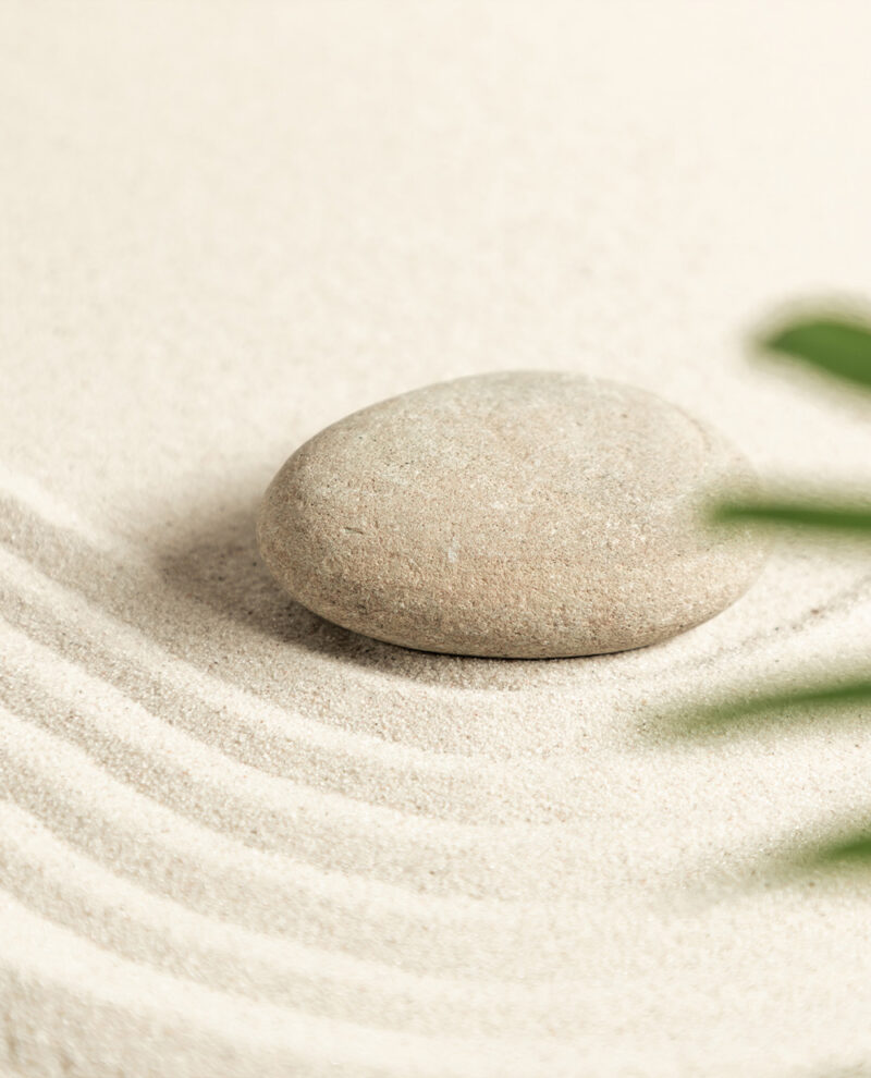 Zen garden or Japanese rock garden, which is a tranquil setting