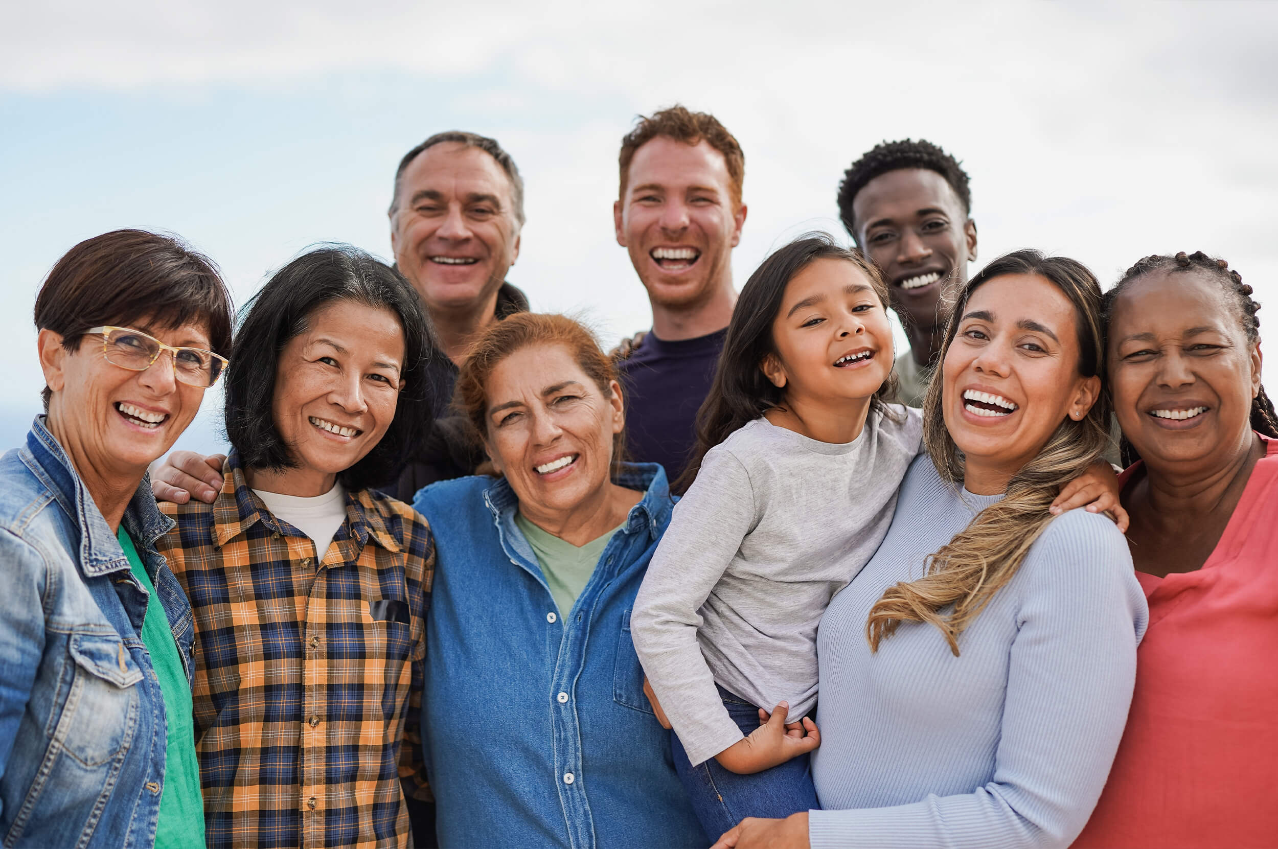 Portrait of Multi Generation Family Multi Ethnic Group