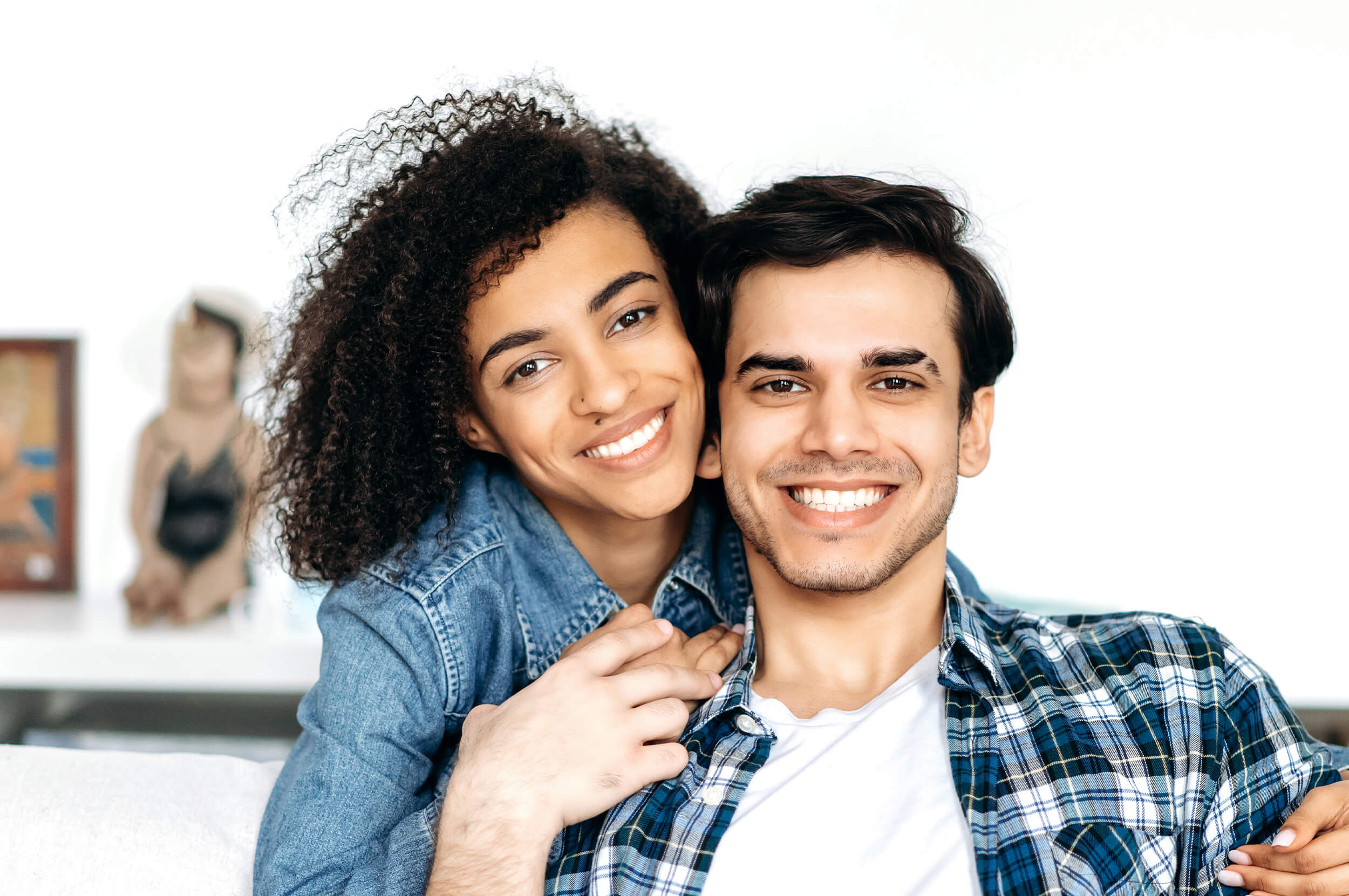 young couple smiling