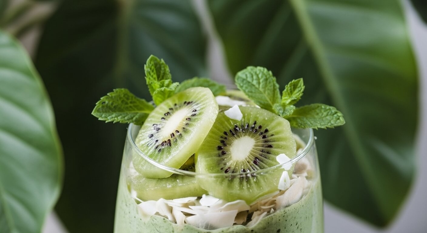 a kiwi smoothie or parfait