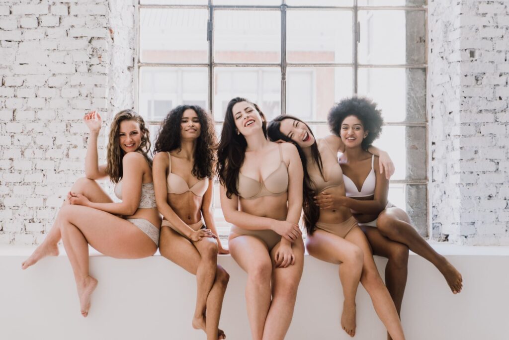 Group of women with different body and ethnicity together