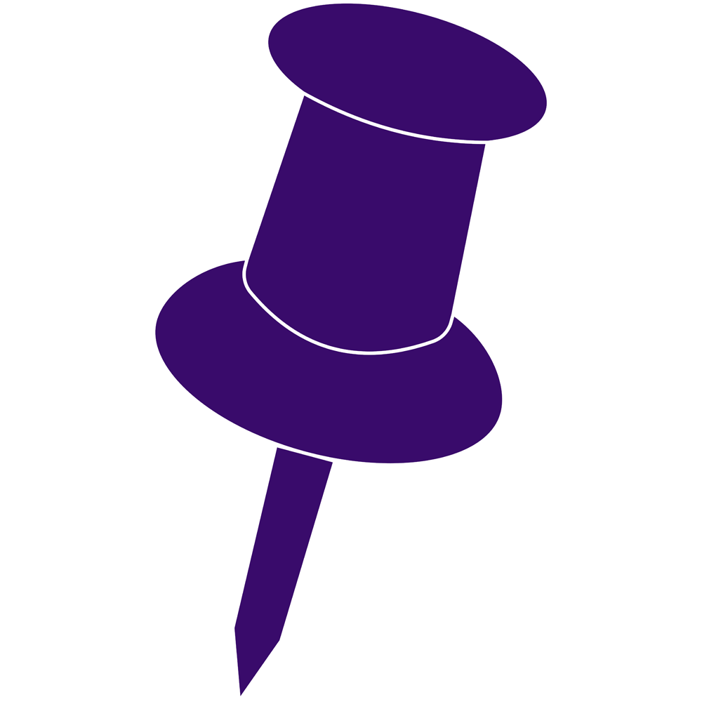a vector illustration of a purple push pin