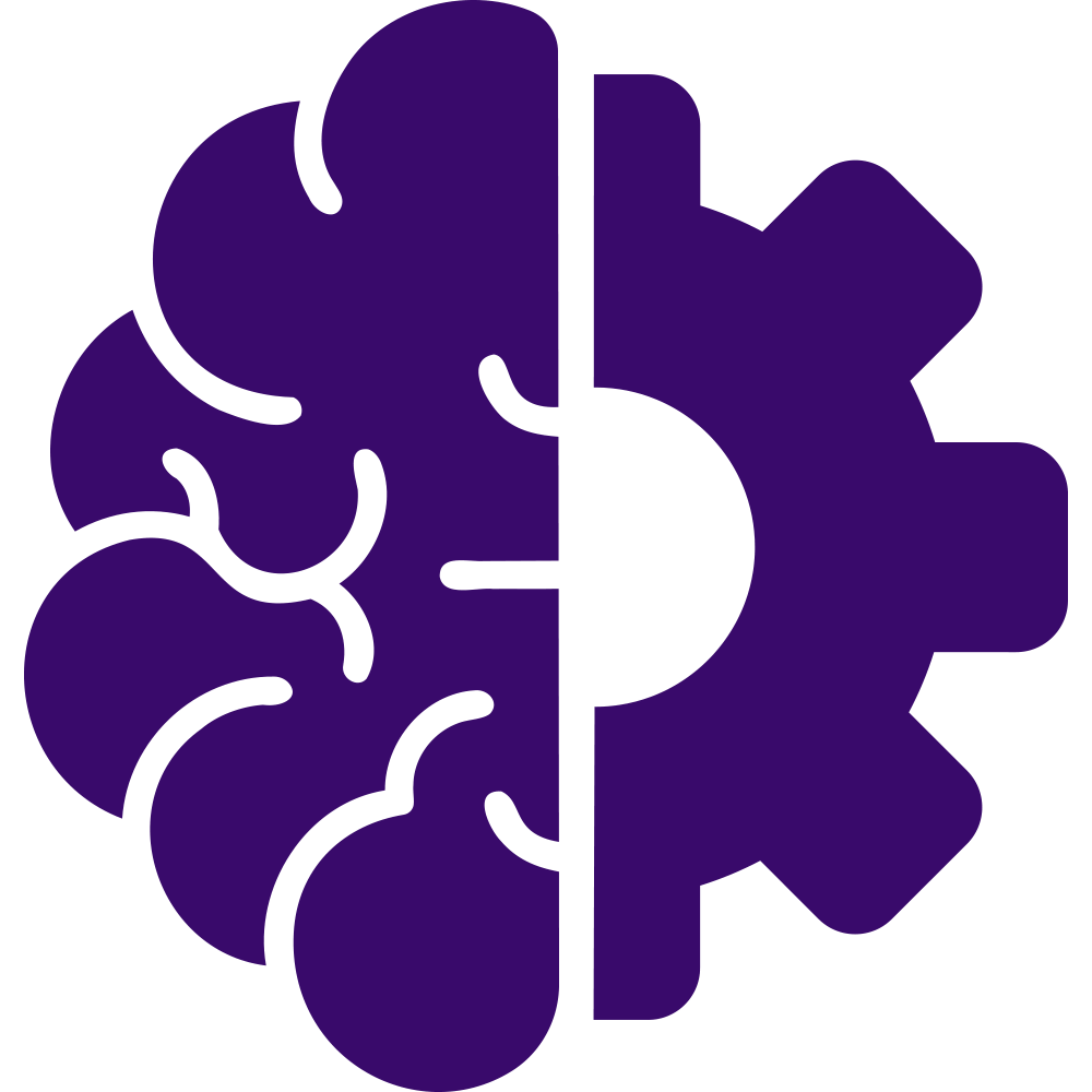 an icon representing artificial intelligence (AI), machine learning, or logic and innovation