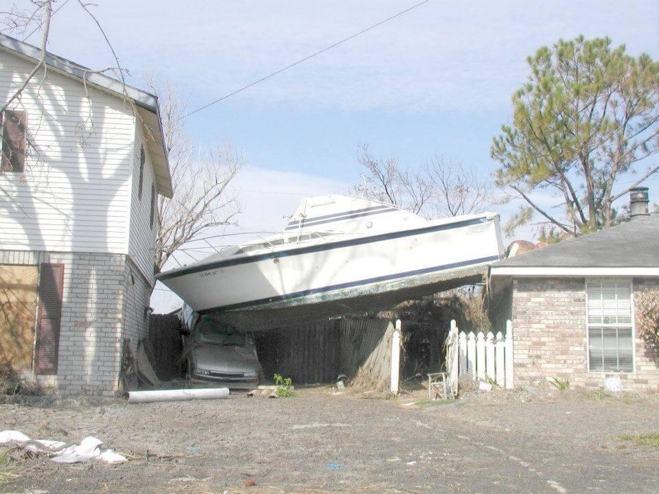 residential house damaged by hurricane katrina