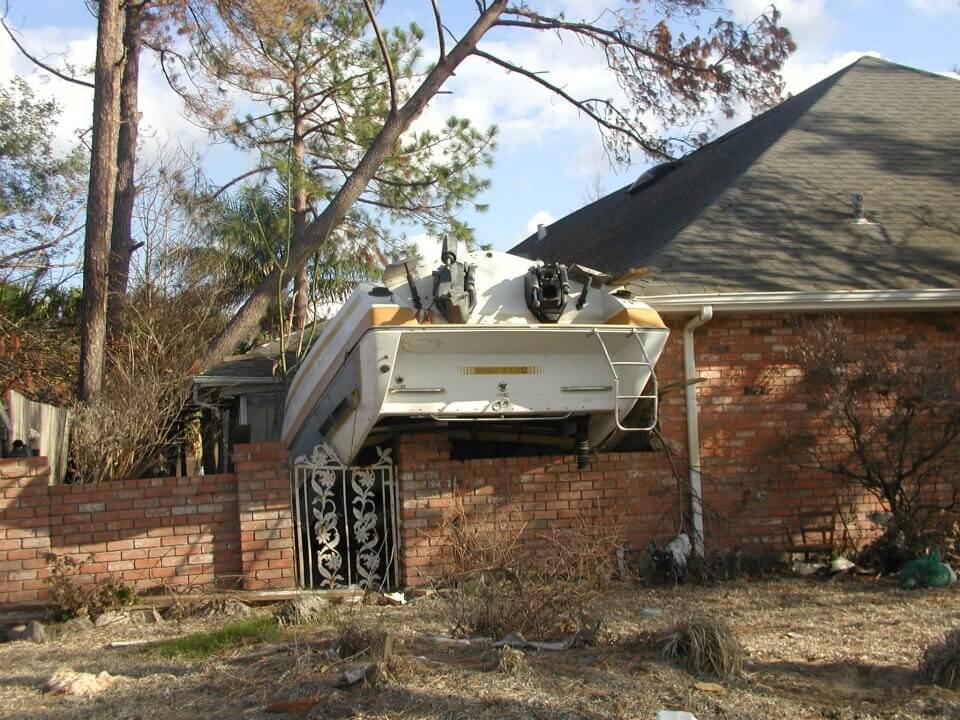 residential house damaged by hurricane katrina