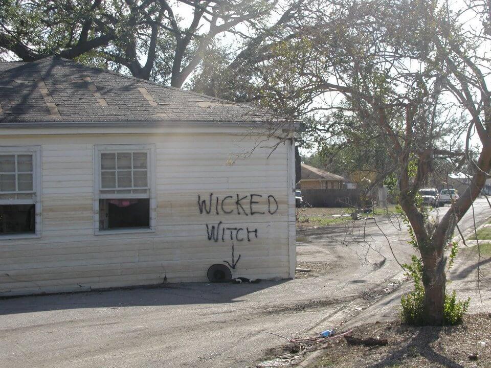 residential house damaged by hurricane Katrina
