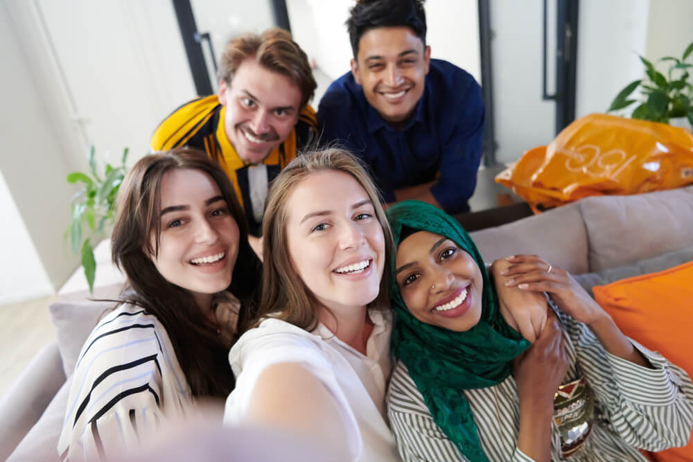 group of casual multiethnic people