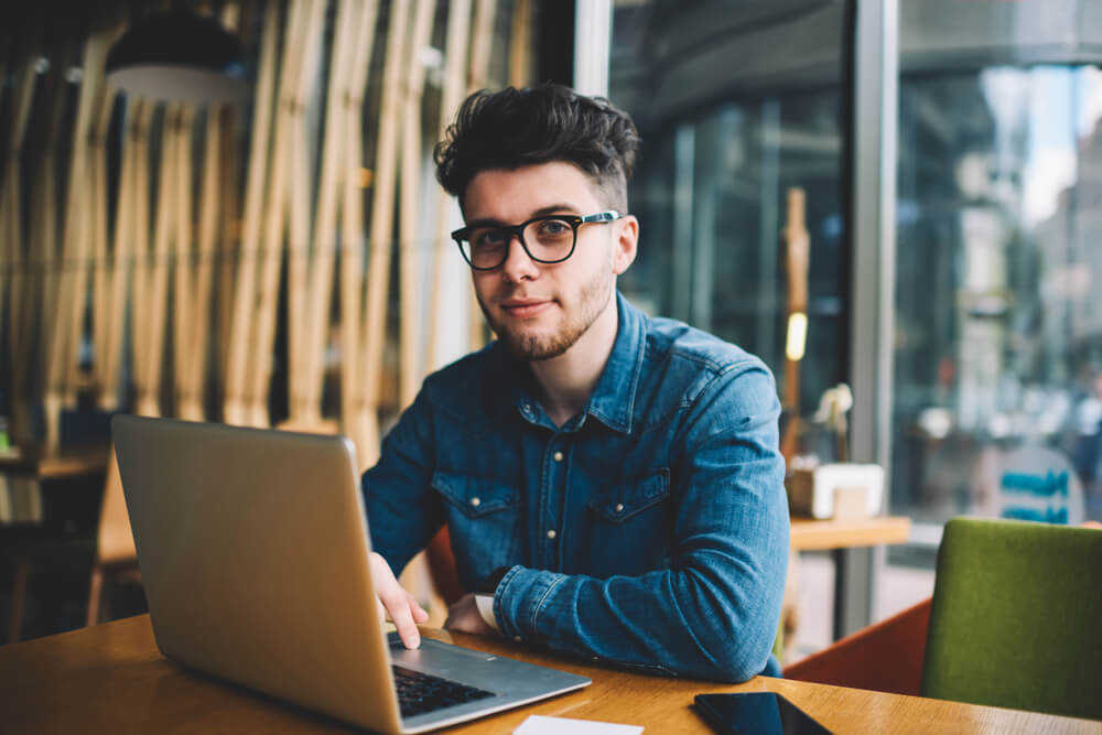 handsome young man programmer