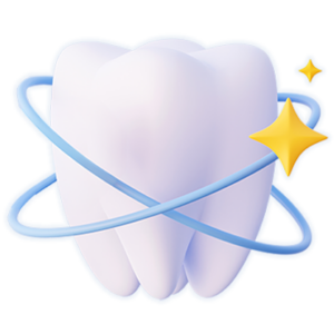 Digital rendering of tooth, stars and orbit