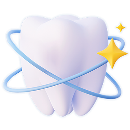 Digital rendering of tooth, stars and orbit