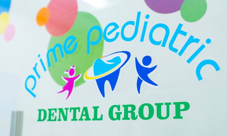 Office tour photos showing Prime Pediatric Dental Group decal logo