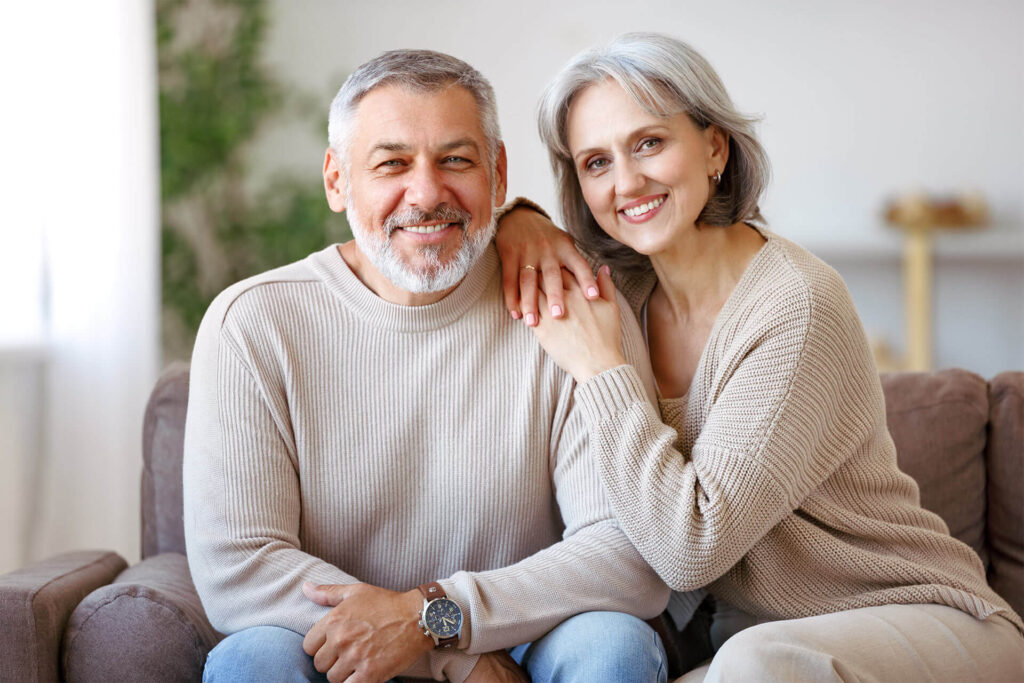 beautiful smiling senior family couple