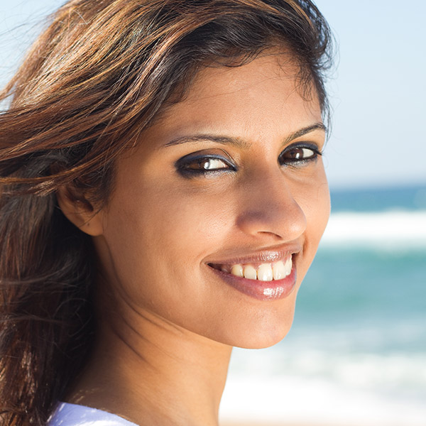 beautiful young woman on beach