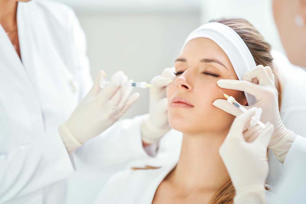 Woman getting Botox treatment