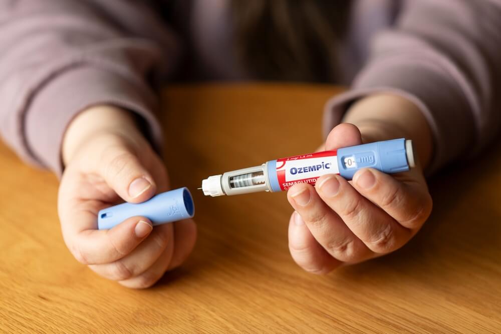 Pen injection of semaglutide named “ozempic”.